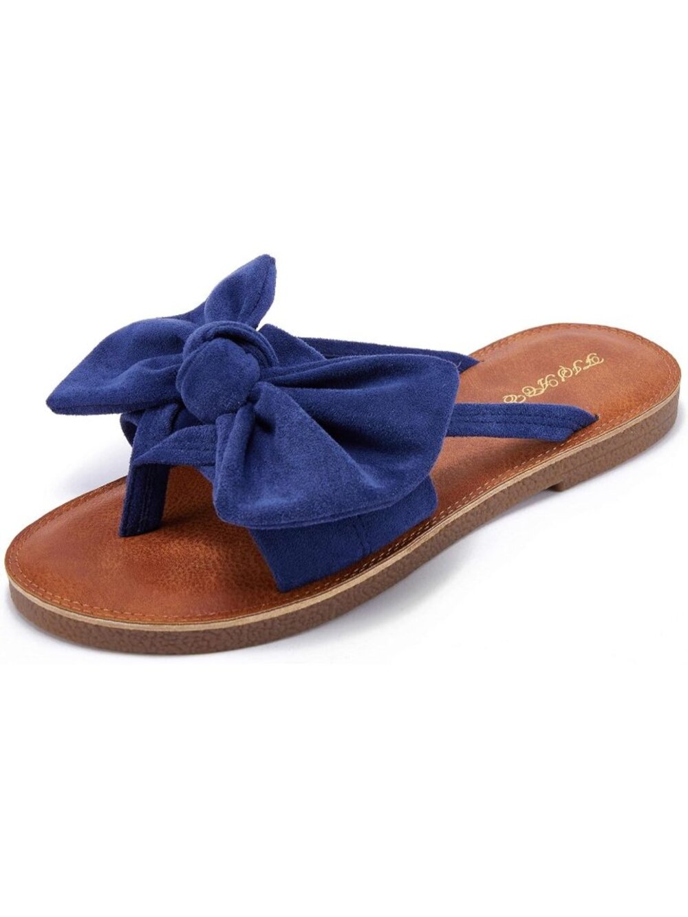 Women's Navy Summer Flip Flops Ring Toe Strappy Slip On Gladiator Flat Sandals